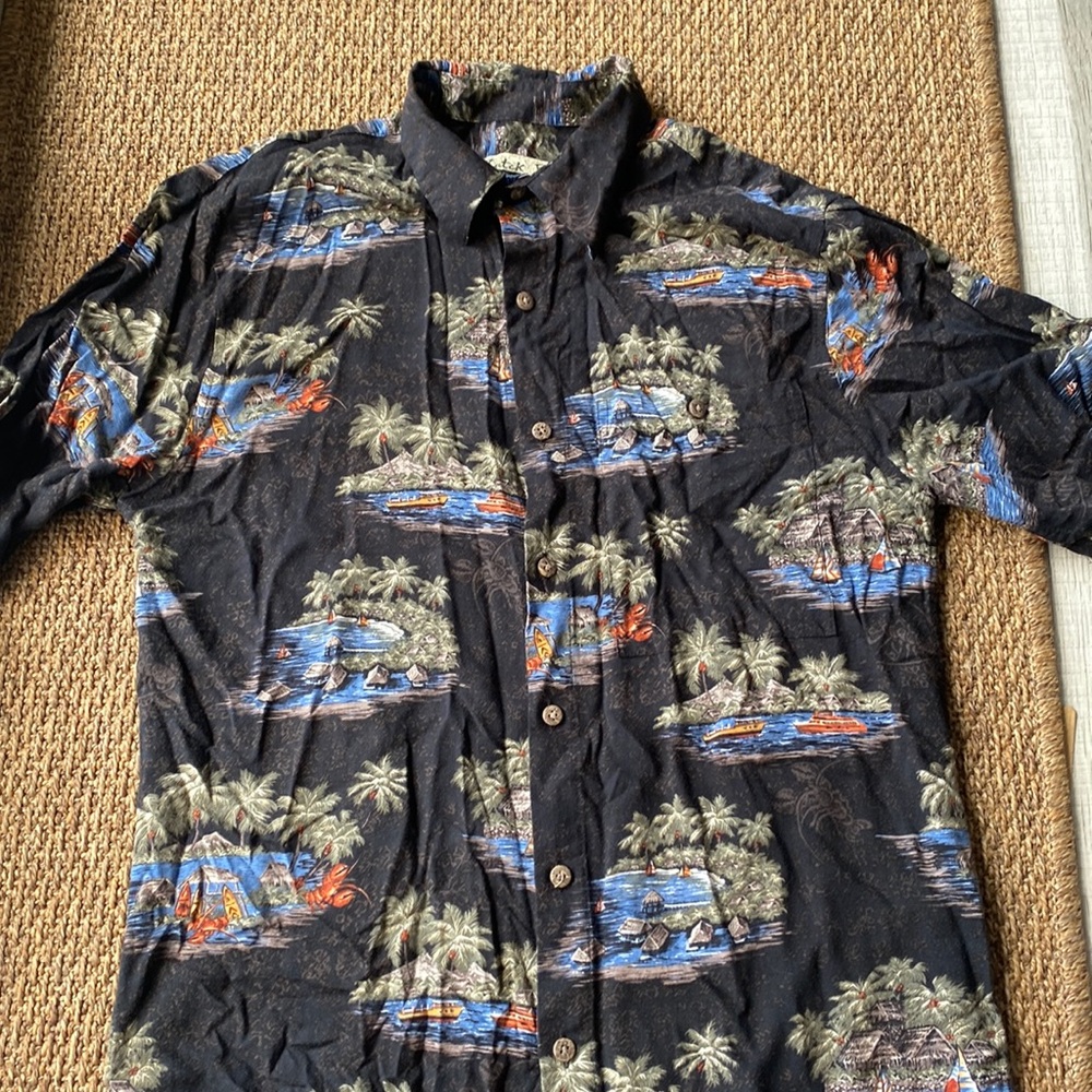Floral silk tropical Hawaiian shirt